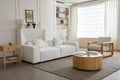 Sherpa Sofa Loveseat-Beige Fabric, Freely Assemblable for Living Room & Leisure Area