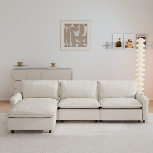 Modular Electric Reclining Sofa with Charging & Heating – Cloud Sofa, Convertible L-Shaped Sectional Couch