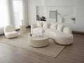 Contemporary Curved Couch in Sherpa Cover