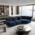 Modern Petal Modular Sectional Sofa - Chenille Fabric with Adjustable Backrests, L-Shaped Corner Couch