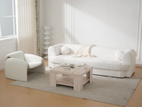 Modern Sherpa Wide Seat Sofa