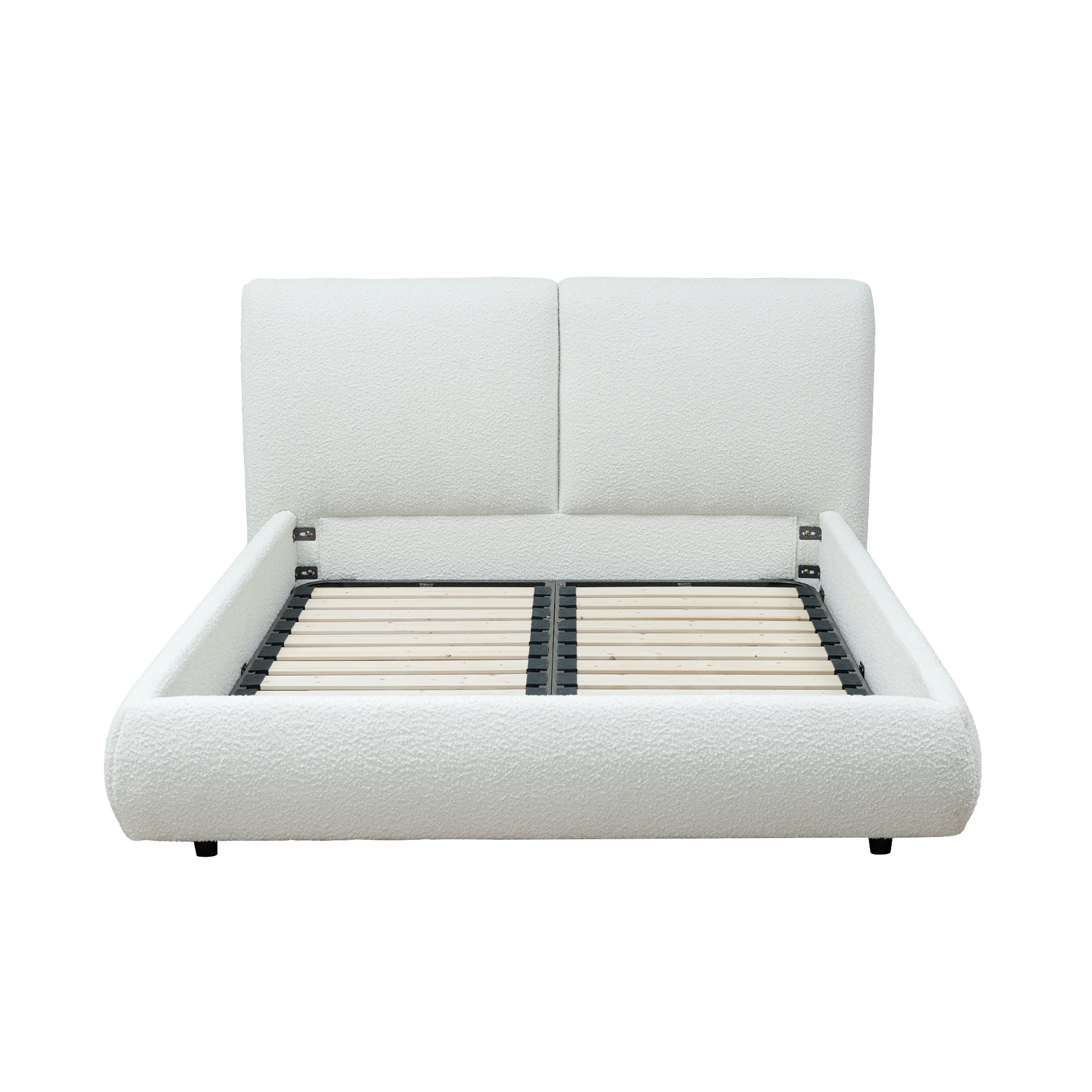 Bouclé Upholstered Platform Bed (Queen & King Size)