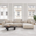 Modern Minimalist Corduroy Modular Sectional Sofa, L-Shaped Multi-Seater Fabric Couch, Freely Reconfigurable Sofa for Large Living Rooms