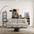 Puff-Style Cushioned Modular Sofa – Soft Velvet Fabric + 3D Quilting, Retro Relaxed Vibe Living Room Sofa