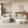 Compressible Modular Sectional Sofa – Cloud Velvet Fabric + Flexible Assembly, Minimalist Relaxed Vibe Living Room Sofa