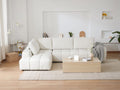 L-Shaped Sectional Sofa with Oversized Grid Cushions & Fixed Chaise